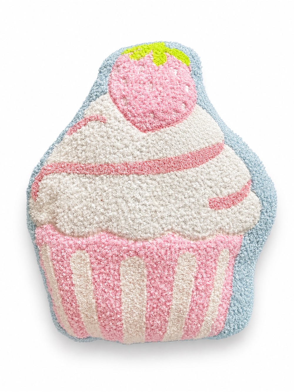 🧁Cupcake-Shaped Accent Pillow - Pink, Cream & Light Blue